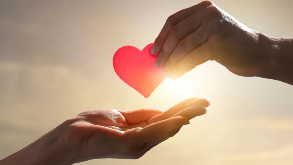 Hand holding heart - endowment and special funds